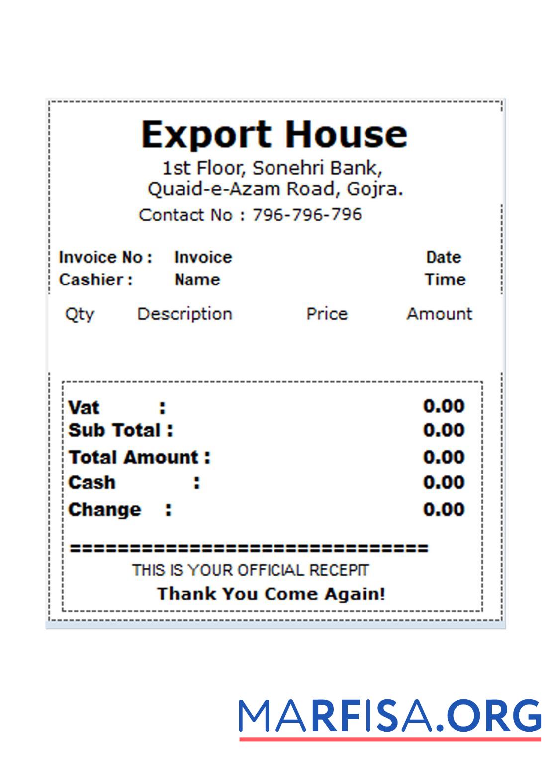 Realistic EXPORT HOUSE payment check sample